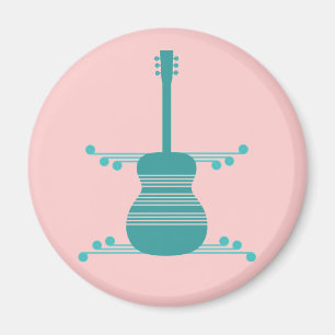 Imã Retro Guitar Magnet, Teal