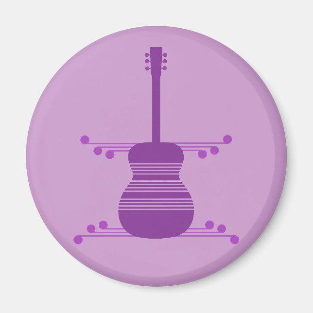 Imã Retro Guitarra Magnet, Roxo (Frente)