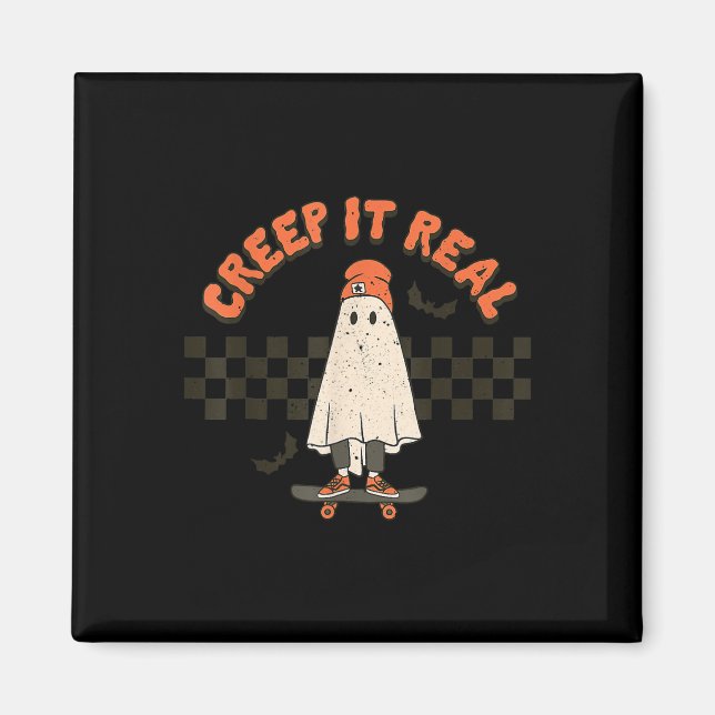 Imã Retro Halloween Cheira a Ghost Boy Fall Seaso (Frente)