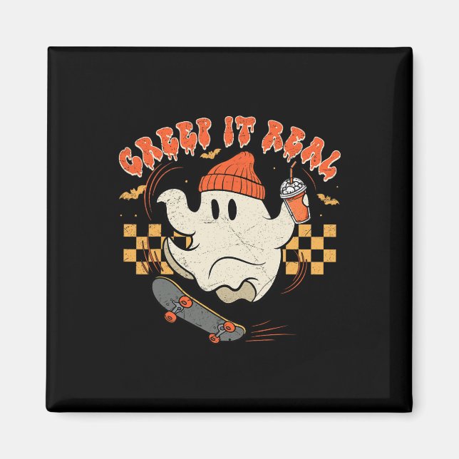 Imã Retro Halloween É Um Grande Ghost Boy Call Seaso (Frente)