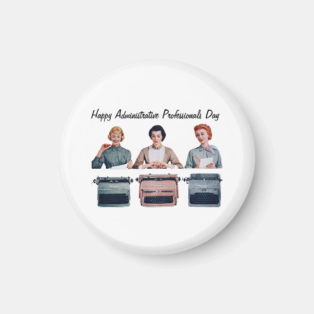 Imã Retro Happy Administrative Professionals Day  (Frente)