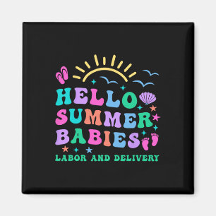 Imã Retro Hello Summer Babies Labs E Enfermeira De Ent