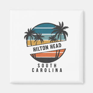 Imã Retro Hilton Head Carolina do Sul Prancha de Surfe