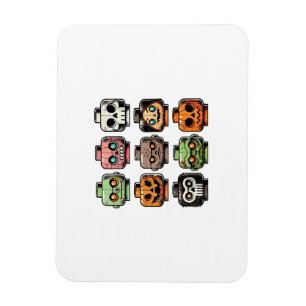 Ímã Retro Horror Bricks Cabeça Assustadora Máscara de