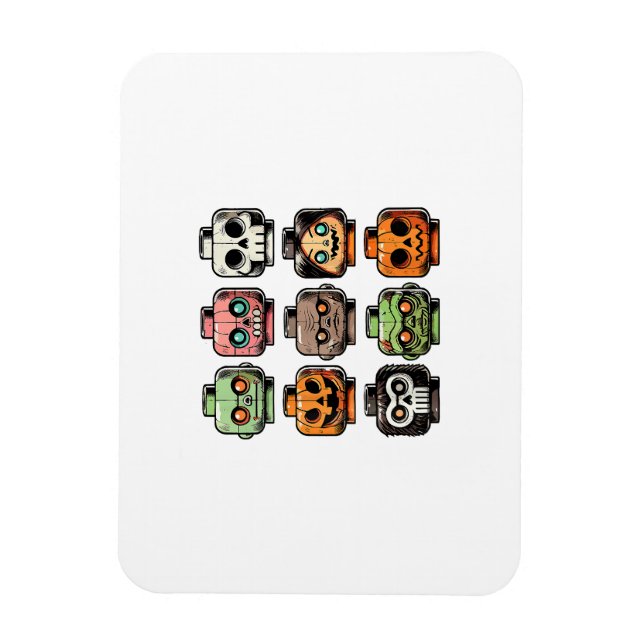 Ímã Retro Horror Bricks Cabeça Assustadora Máscara de  (Vertical)