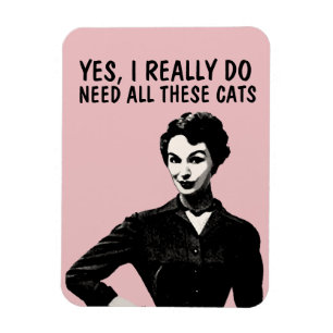 ÍMÃ RETRO HOUSEWIFE GATOS ENGRAÇADOS