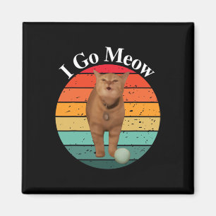 Imã Retro I Go Meow Engraçado Cat Singing Meme
