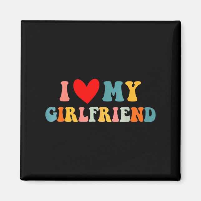 Imã Retro I Love My Girlfriend I Heart My Girlfriend V (Frente)