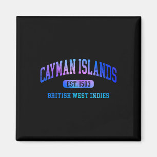 Imã Retro Ilhas Grand Cayman Colorido Arco Texto Souv
