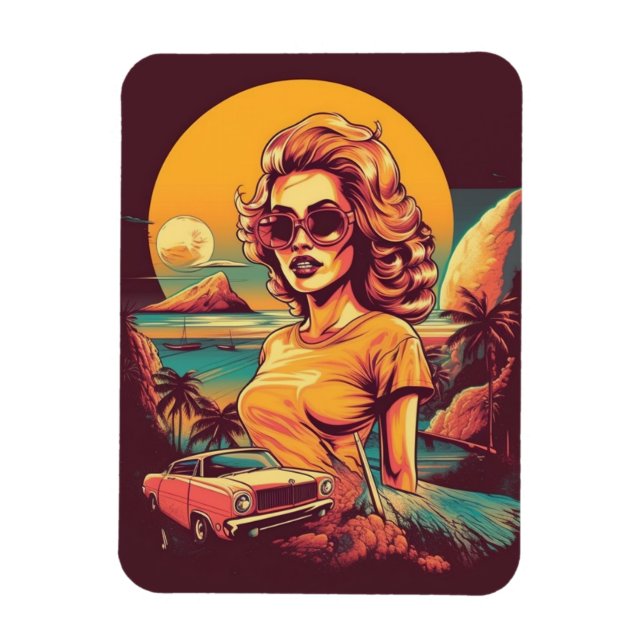 ímã retrô inspirado no 50 (Vertical)