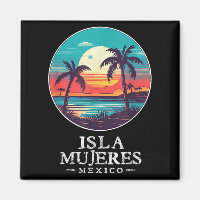 Retro Isla Mujeres México Praia Pôr do Sol Lembran