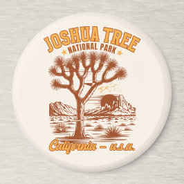 Imã Retro Joshua Tree Illustration in Ochre Red