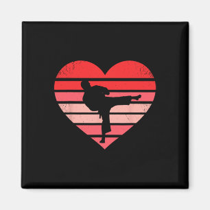 Imã Retro Karate Judo Heart Namorados Martial Art Boys