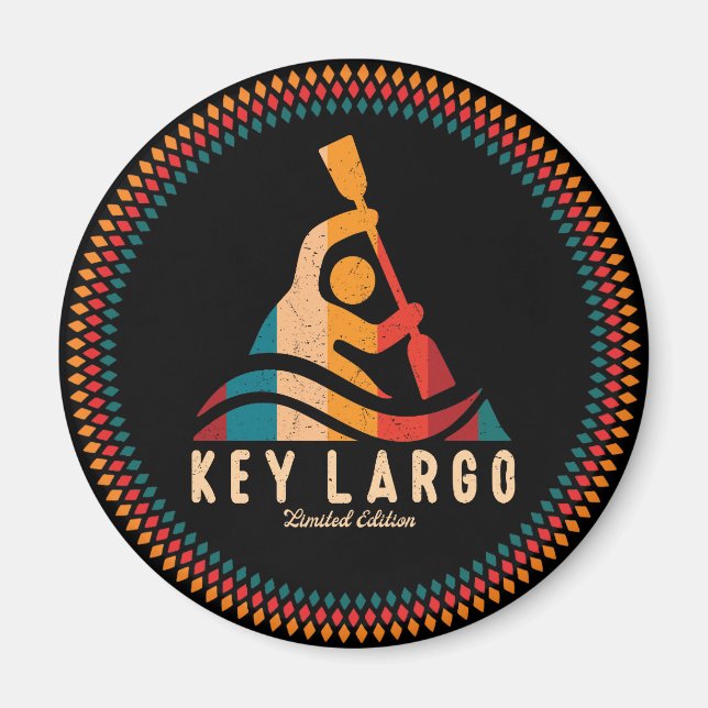 Imã Retro Key Largo Kayaking (Frente)