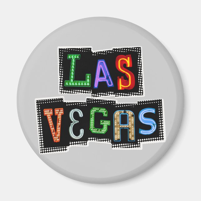 Imã Retro Las Vegas Neon (Frente)