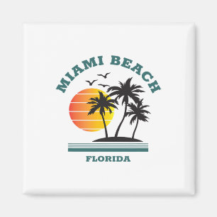 Imã Retro Legal Miami Beach Mens Womens Flores Beaches
