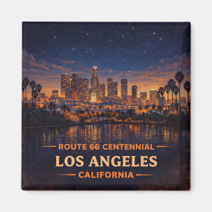 Imã Retro Los Angeles Crepúsculo Palmeiras