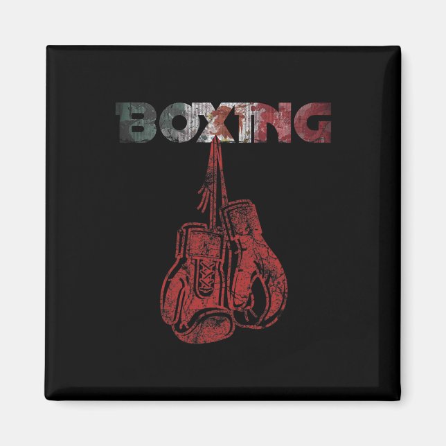 Imã Retro Love Red Boxing Luvas Mexicanas Estilo de Vi (Frente)