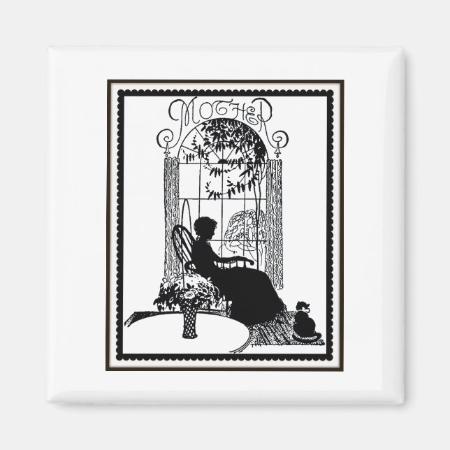 Imã Retro Madre Silhouette (Frente)