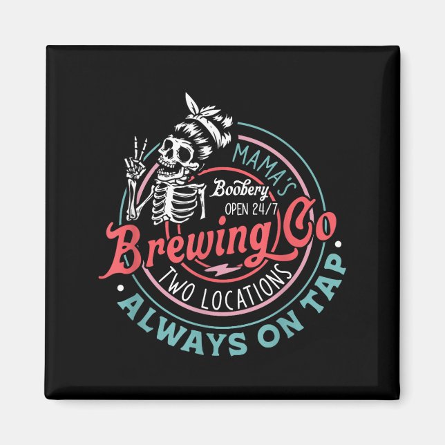 Imã Retro Mama's Ery Brewing Co Funny Breastfeeding Sk (Frente)