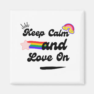 Imã Retro Mantenha Calma e Amor no Magnet