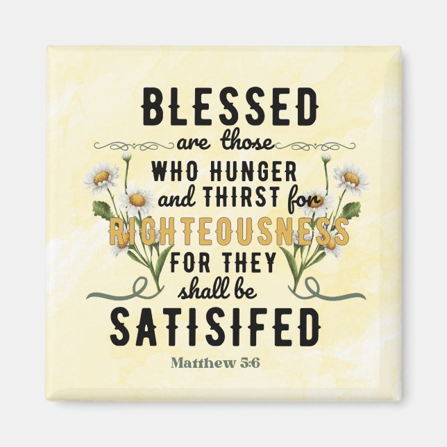 Imã Retro Matthew 5:6 Watercolor (Frente)