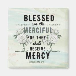 Imã Retro Matthew 5:7 Verso da Bíblia