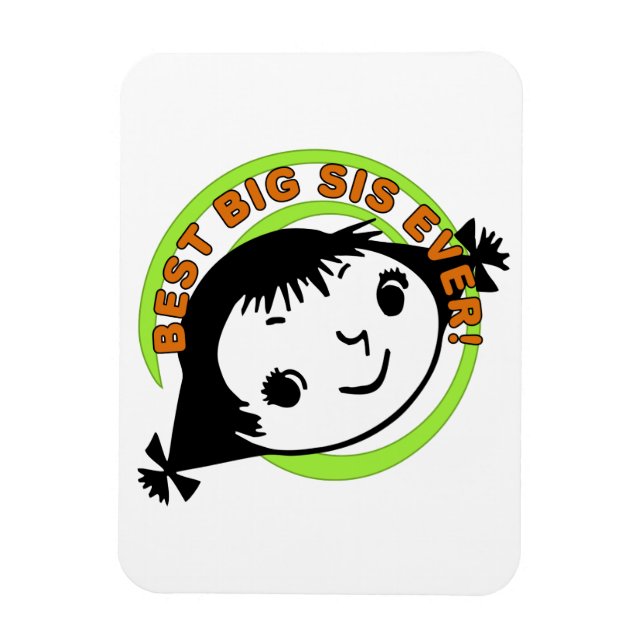 Ímã Retro Melhor Sis Grande Nunca (Vertical)