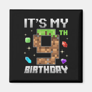Imã Retrô Menino Aniversário de 9 anos Nível 9 Video G