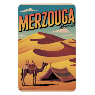 Ímã Retro Merzouga passeio de camelo no saara marrocos