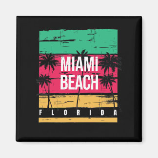 Imã Retro Miami Florida Beach Souvenir