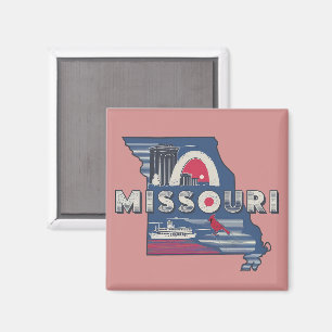 Imã Retro Missouri Silhouette