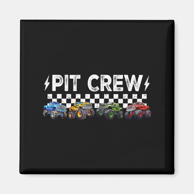 Imã Retro Monster Truck Family T Crew Matching Birthda (Frente)