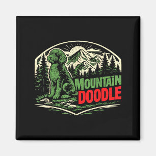 Imã Retro Montanha Doodle Amantes de Cães Vintage Ao A