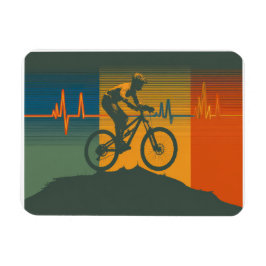 Ímã Retro Mountain Biker Heartbeat
