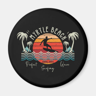 Imã Retro Myrtle Beach Surfing
