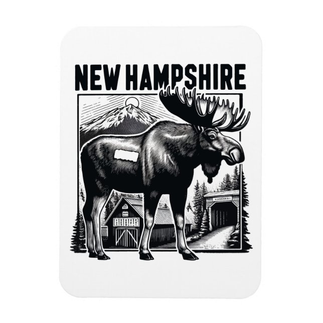 Ímã Retro New Hampshire (Vertical)