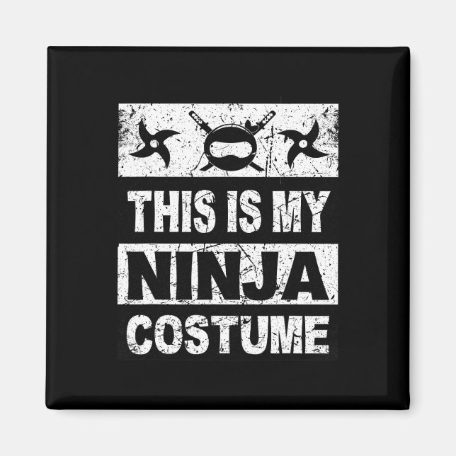 Imã Retro Ninja Costume Halloween Para Meninos (Frente)