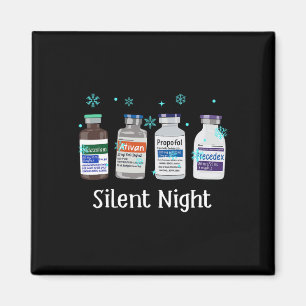 Imã Retro Noite Silenciosa Enfermeira de UTI Natal Int