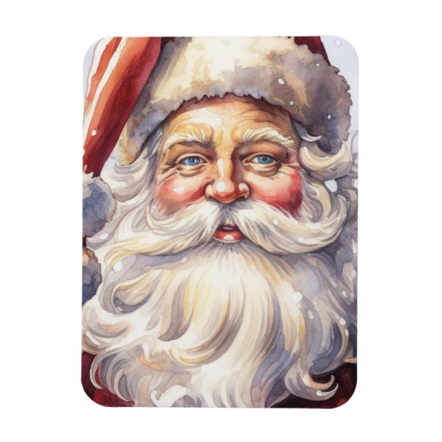Ímã Retro Papai Noel num Natal Red Hat (Vertical)