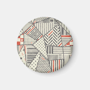 Imã Retro Patch: Abstrato Geométrico Design