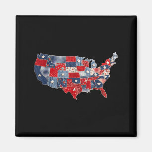 Imã Retro patriótico mapa dos eua remendado vintage am
