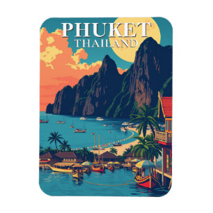 Ímã Retro Phuket Thailand Beach Viagem