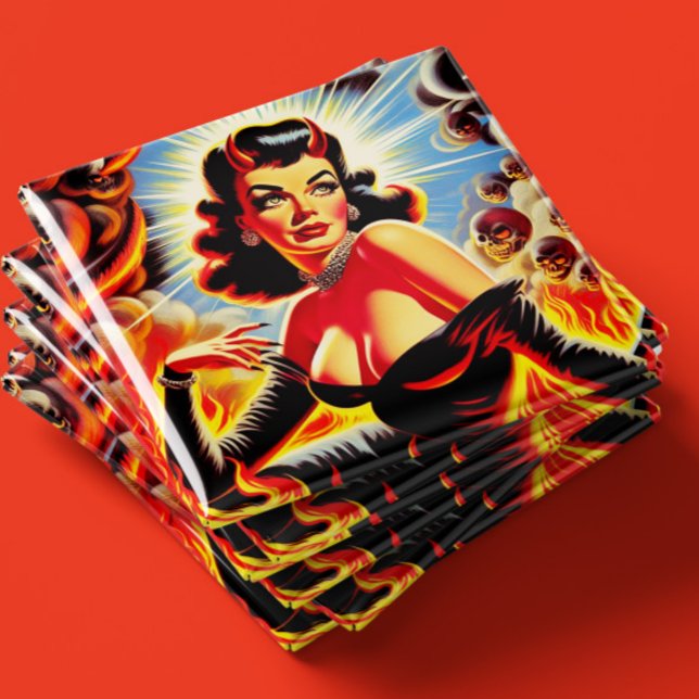 Imã Retro Pinup Diabólico (Criador carregado)