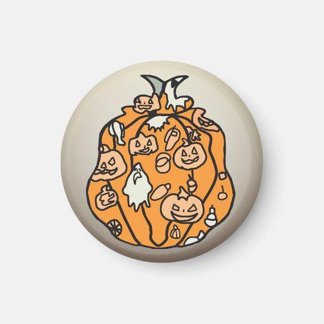 Imã Retro Pumpkin Spooks e Halloween Treats! (Frente)