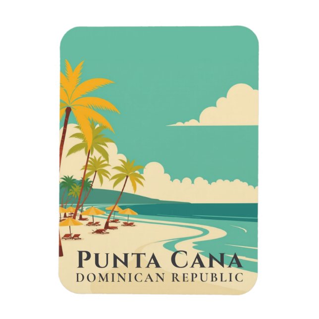 Ímã Retro Punta Cana Souvenir República Dominicana (Vertical)