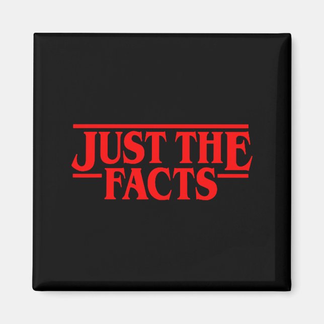 Imã Retro Red Quote Just The Facts Funny Basic Simple  (Frente)