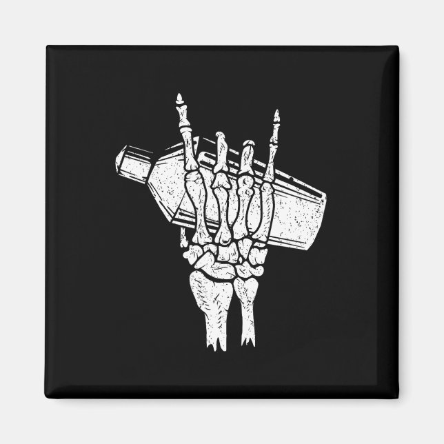Imã Retro Rtender Rock On-Hand Para Homens Skeletrizaç (Frente)