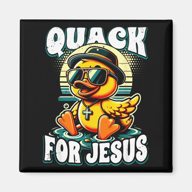 Imã Retro Rubber Duck Christian Rubber Ducky Quacks Fo (Frente)