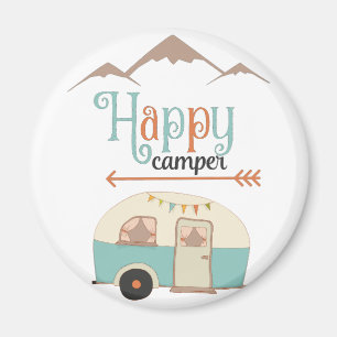 Imã Retro RV de Camper Cute Feliz